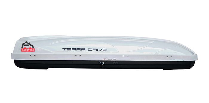 Бокс на крышу Terra Drive-600 литров черный 232х86х40 см двухсторонний