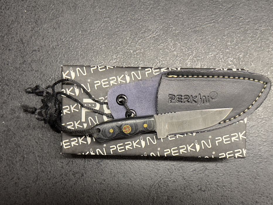 Perkin Nóż Bushcraft ze Stali Damasceńskiej - z pochwa, model 9SB