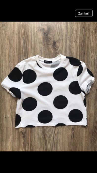 Bluzka grochy stradivarius M nowa croptop