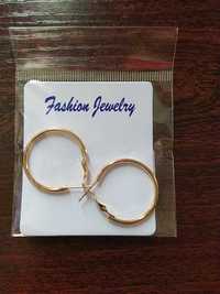 Сережки кільця Fashion Jewelry,  діаметр кілець - 2,5  см, біжутерія