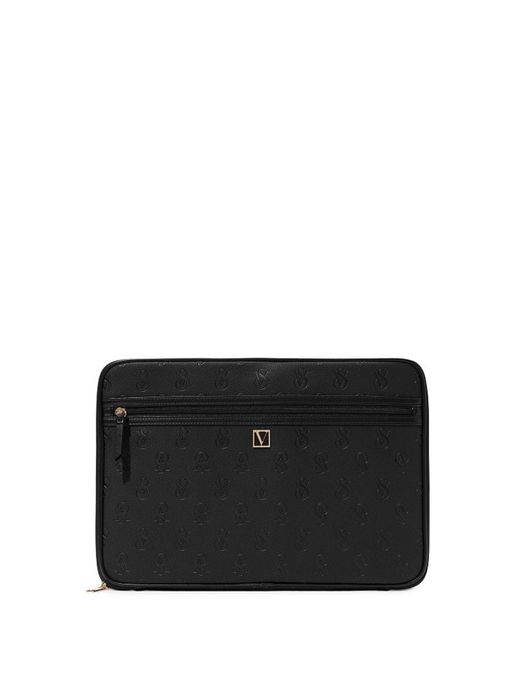 Черный чехол для ноутбука от victoria's secret - embossed monogram