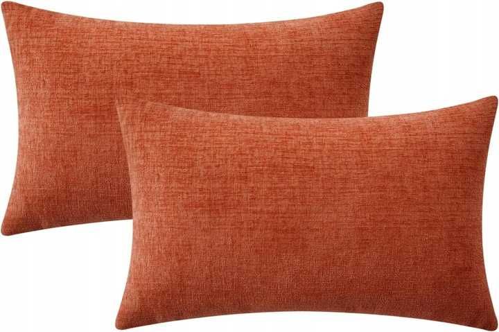 2x Poszewka dekoracyjna MIULEE 50 x 30cm pomarańczowy 2 sztuki