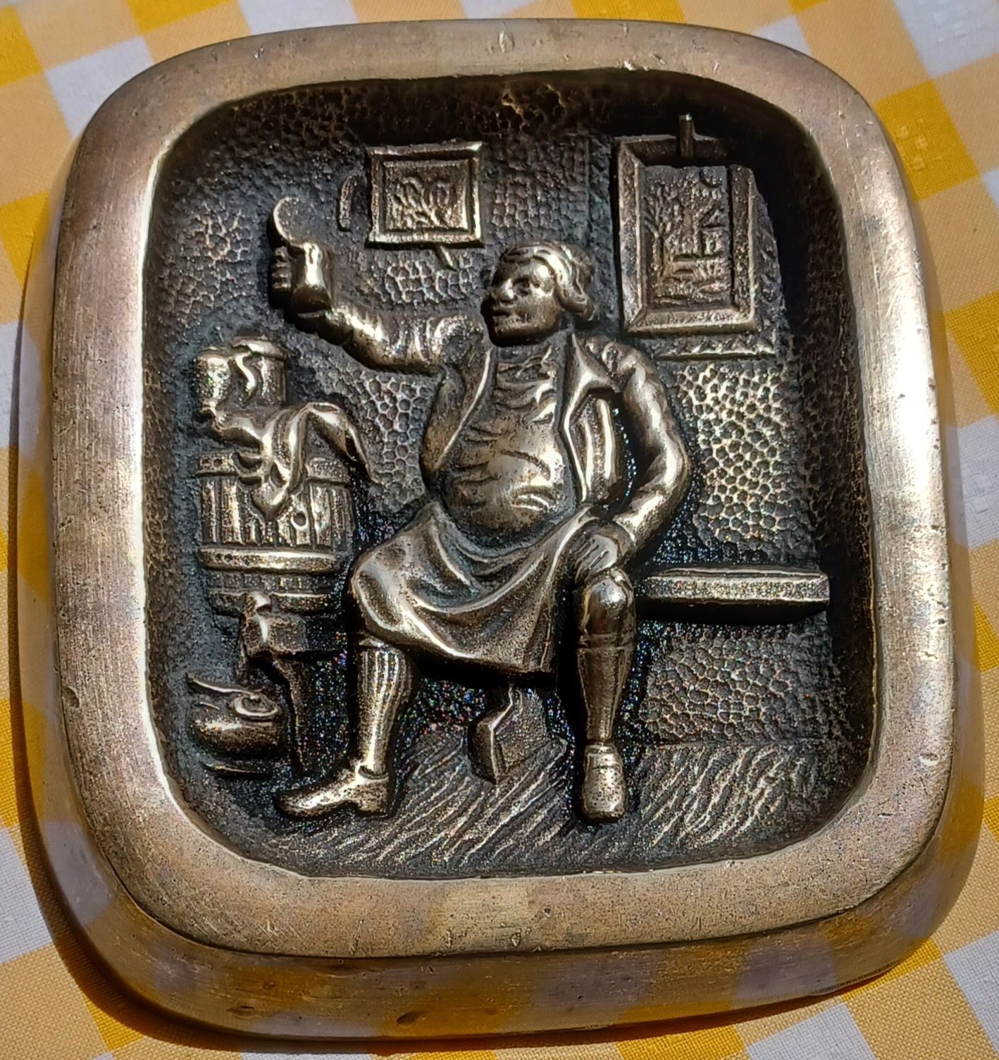 Cinzeiro Bronze Maciço Antigo