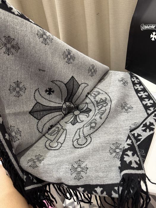Шарф теплий кашеміровий Chrome Hearts подарунок хром хартс палантин