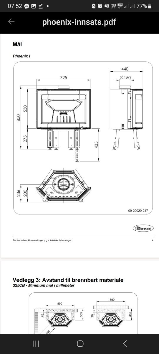 Kominek Dovre Phoenix 9kW