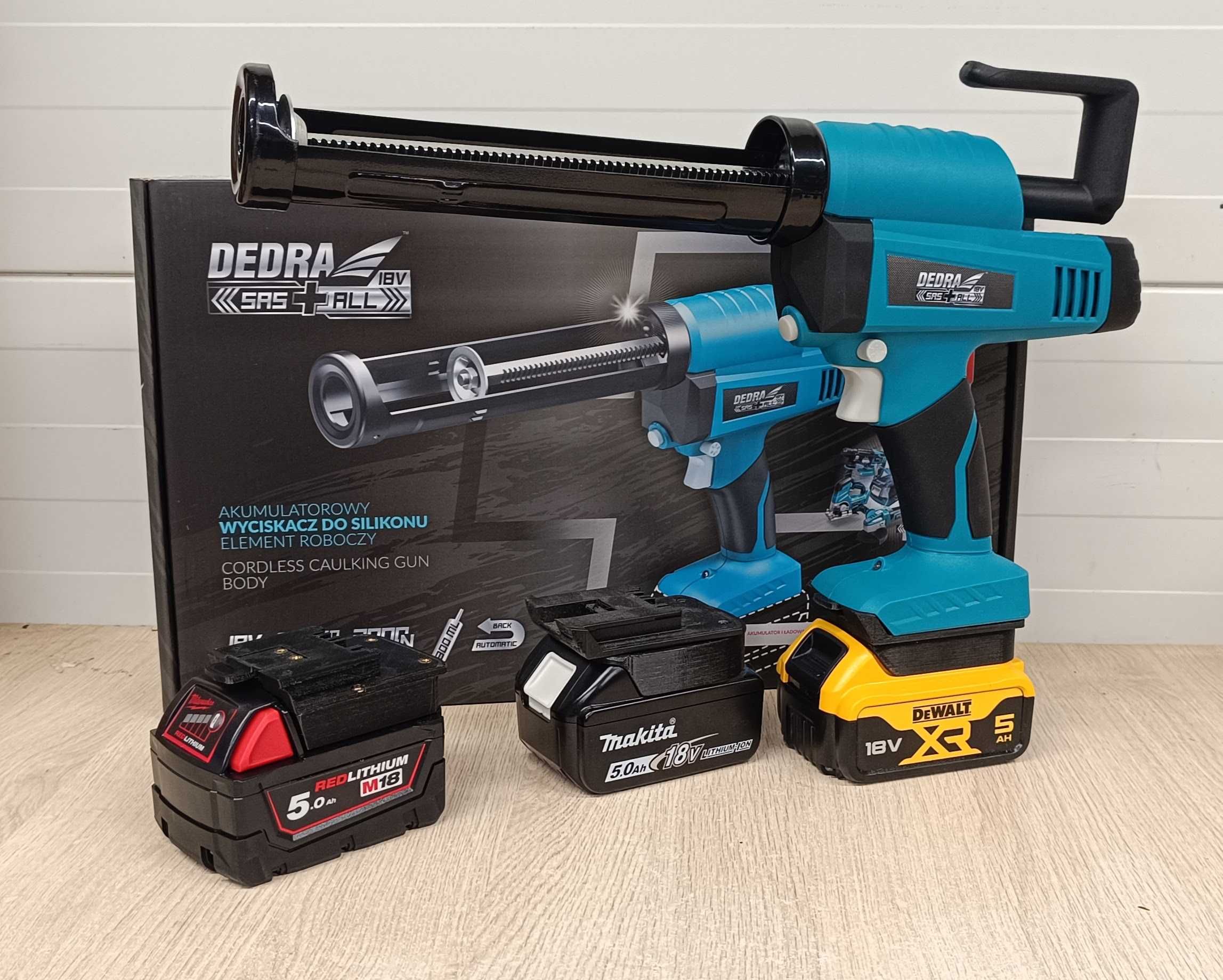 Wyciskacz do sylikonu 18V Dedra Adapter Dewalt Milwaukee Makita