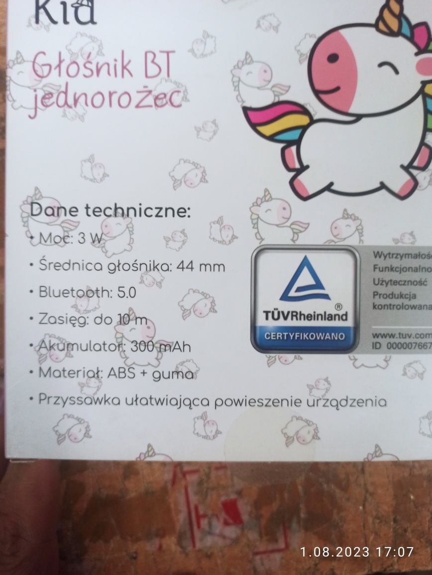 Nowy głośnik bluetooth jednorożec