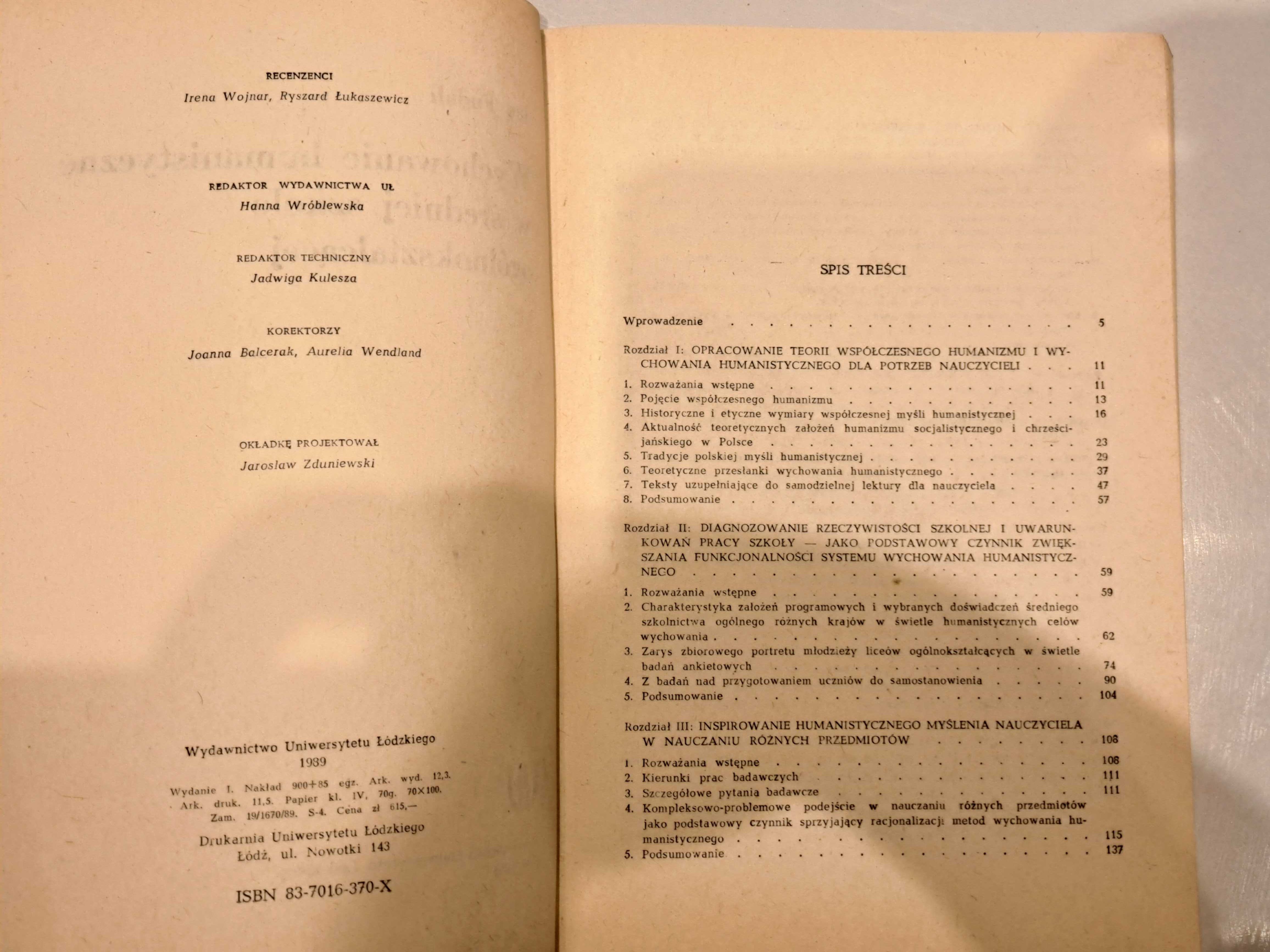 PRL 1989 Pedagogika Andragogika "wychowanie humanistyczne w LO"