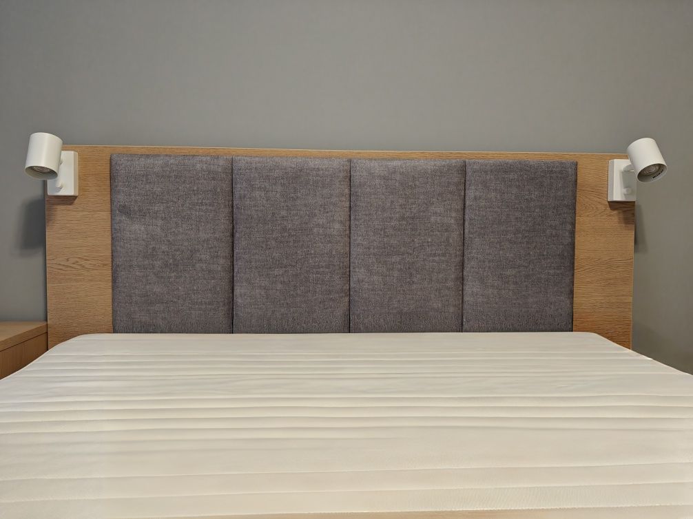 Łóżko Malm 140x200 materac twardy, z pojemnikiem i szafką