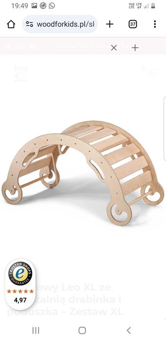 Bujak Leo XL drewniany fv + zjeżdżalnia i blat biurko Woodforkids