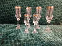 Vintage zestaw kieliszków do szampana i nalewki 6 sztuk