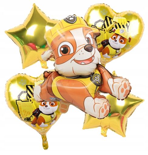 Balon Foliowy na Hel Zestaw - PSI PATROL - Czerwony - 5 szt