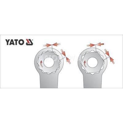 Klucze oczkowe odgięte 6-32mm 12szt Yato YT-0398