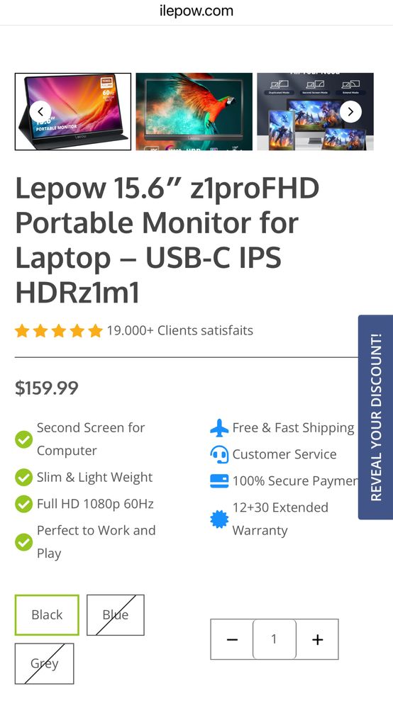 Monitor Portatil USB-C LEPOW Z1 Pro 15.6’’