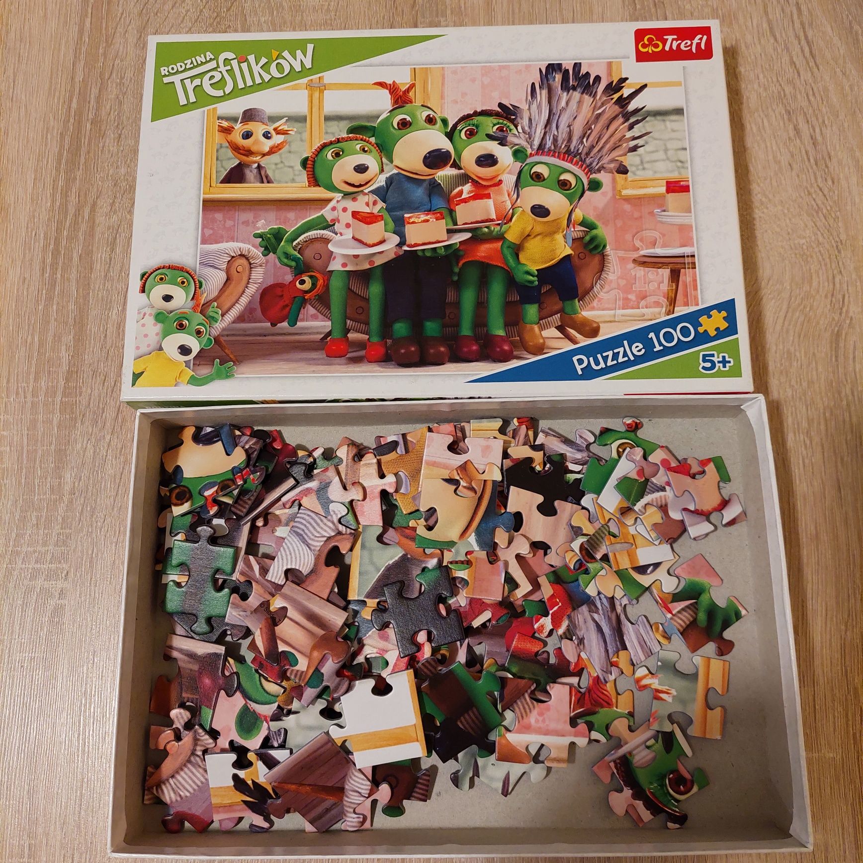 Puzzle Rodzina Treflików i Minionki 4w1