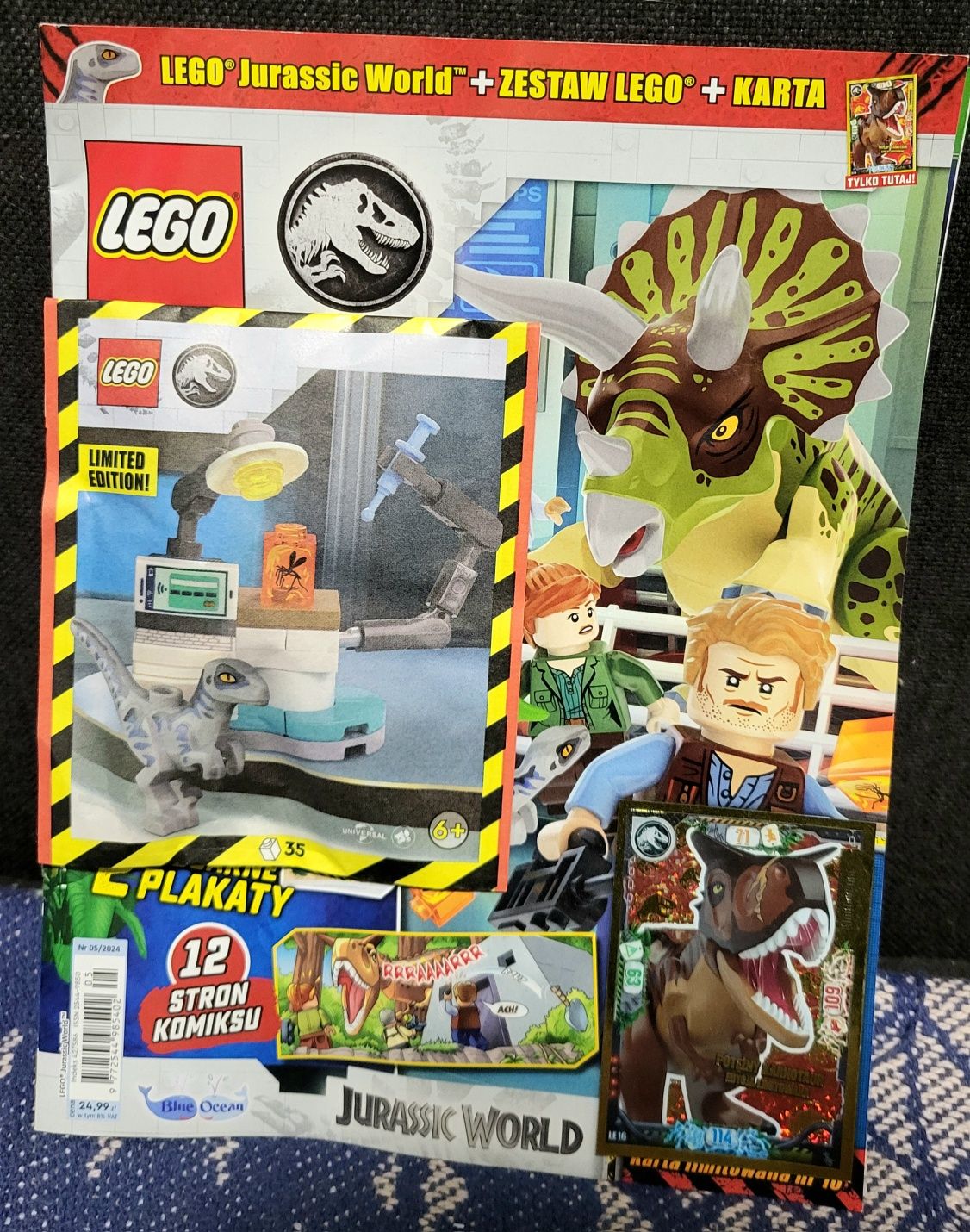 35 klocków LEGO Jurassic World + magazyn