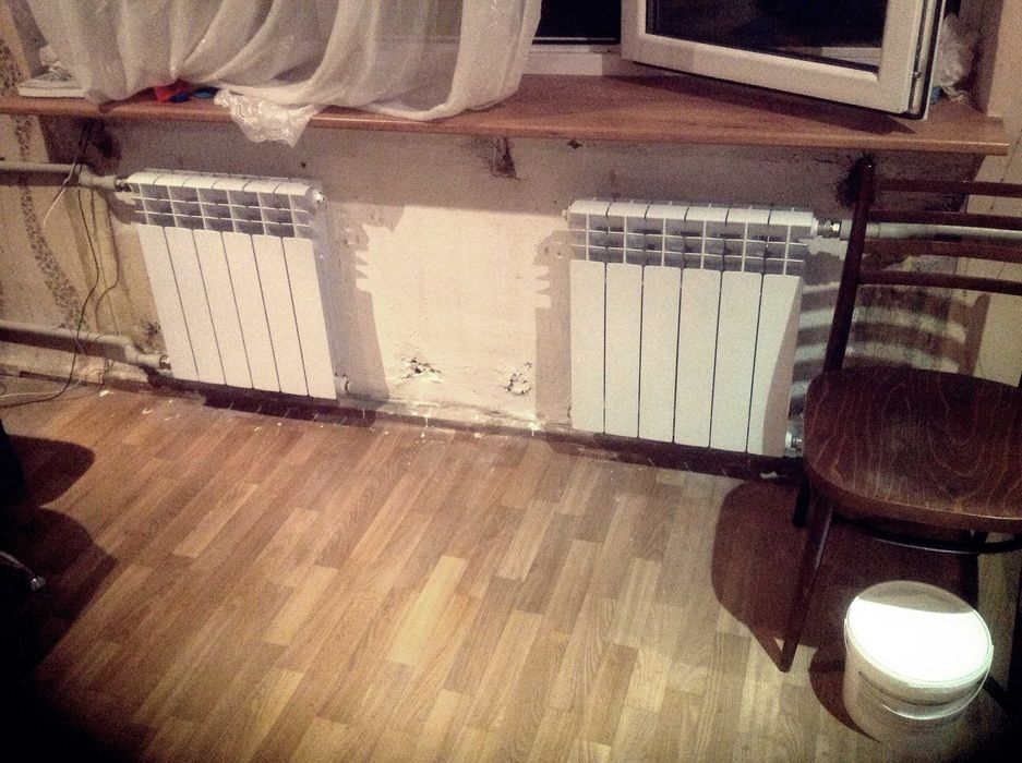Поменять батарею замена радиатора стояков труб сантехники отопления