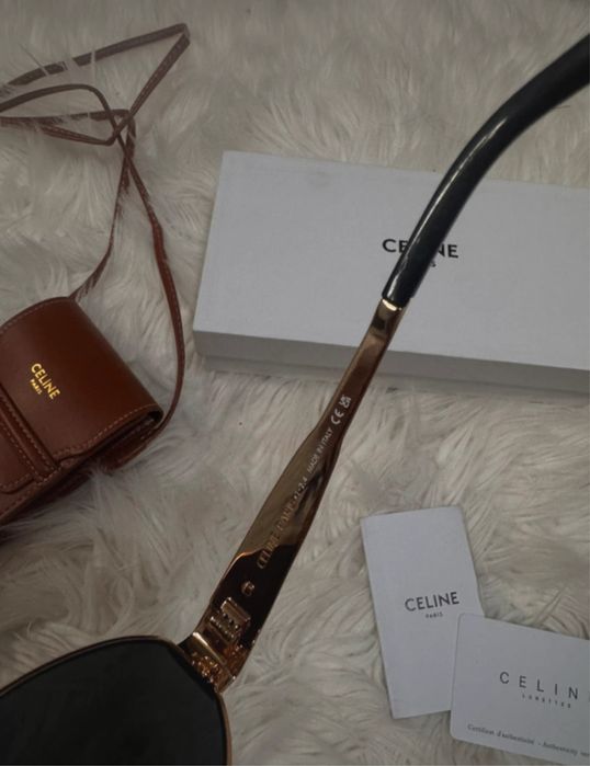 Okulary celine stan idelany zlote z futeralem - torebka