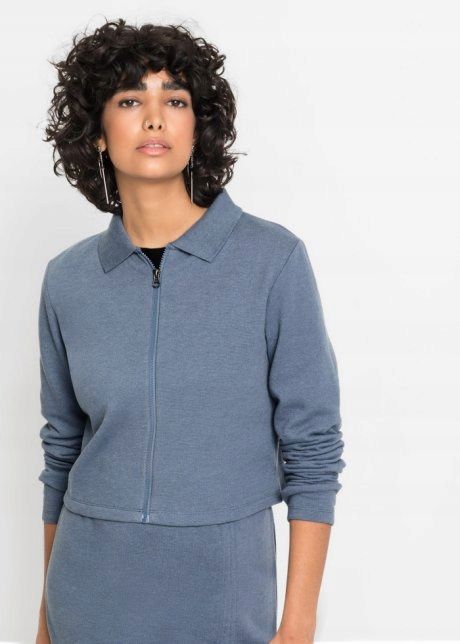 B.P.C niebieska bluza krótka zamek r.44/46