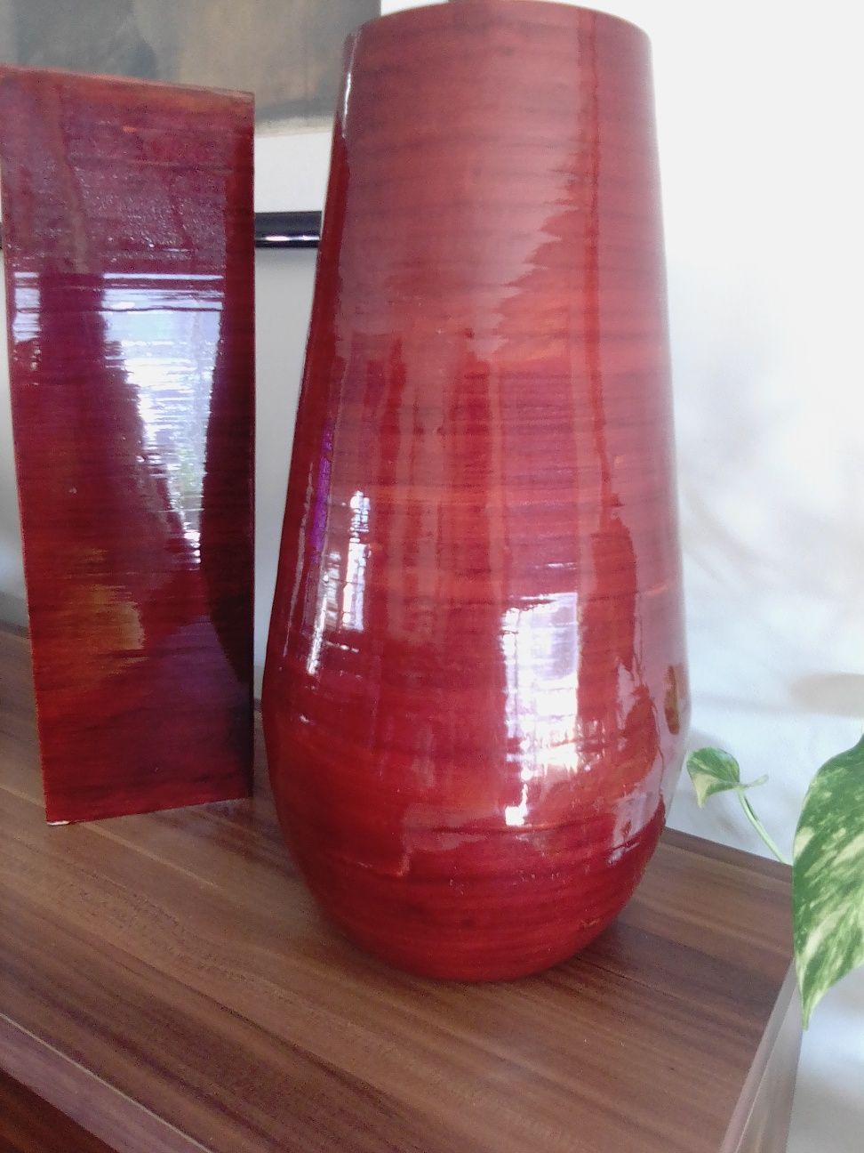 Potes de Bambu vermelhos