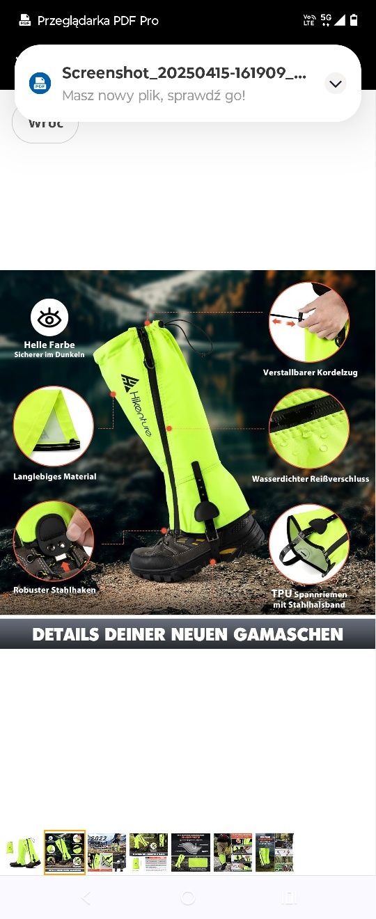 Osłony na buty nogi trekingowe