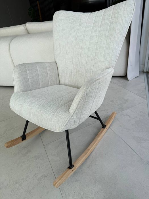 Fotel Bujany Jasny Beż Tkanina  Fw7 dostępny od ręki, dostawa