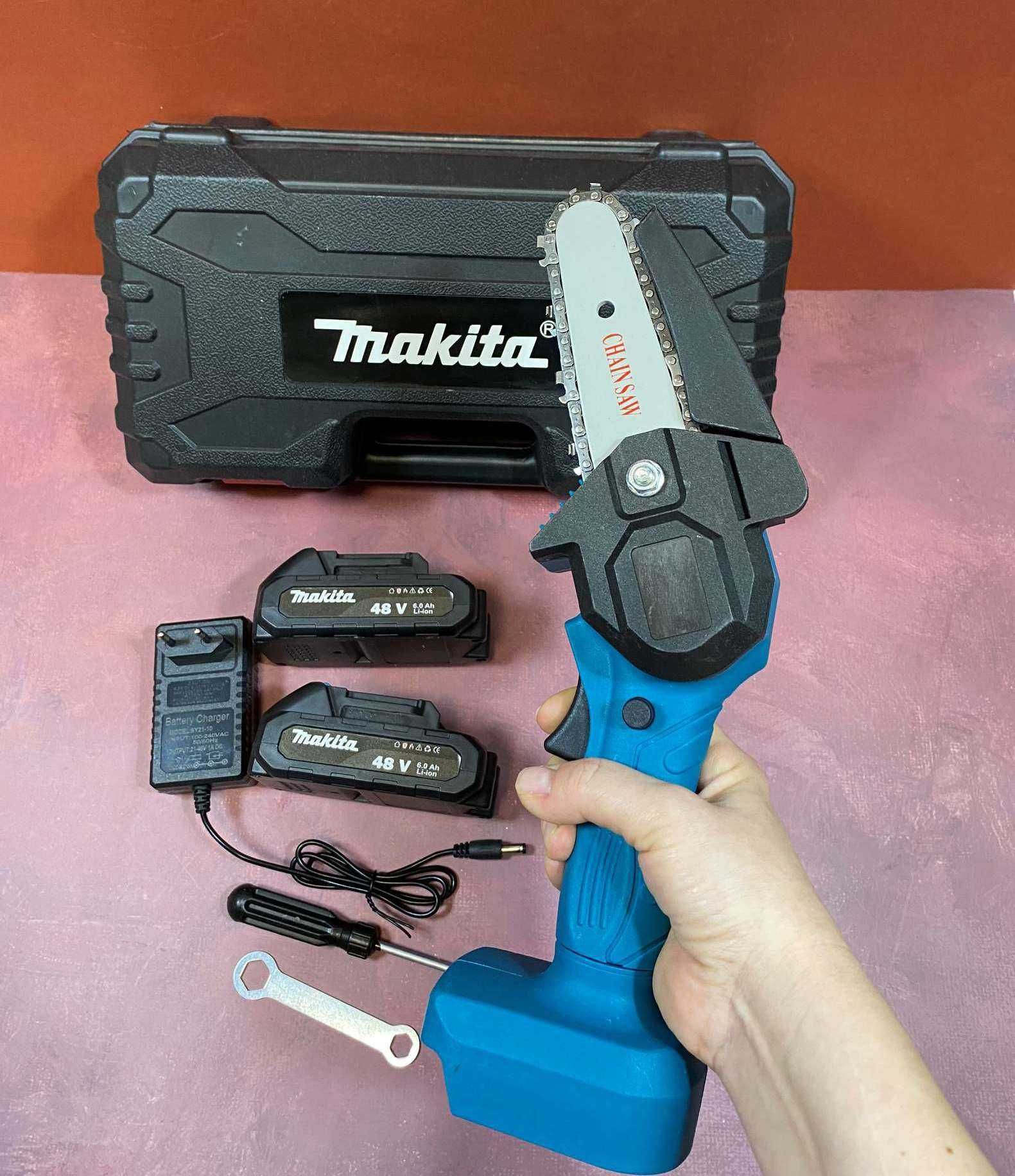 Цепная пила аккумуляторная Makita 48V 5A электропила шина 10см