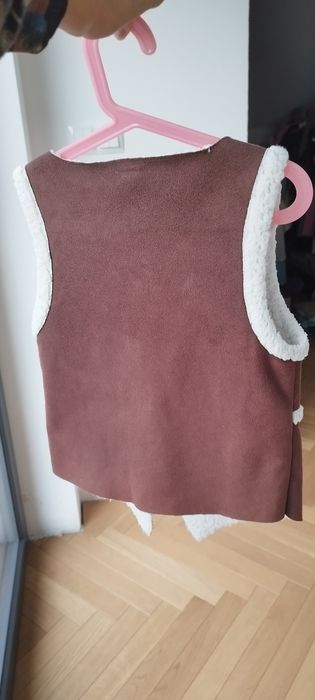 Kamizelka na zimę "zamsz baranek" 146 na 152