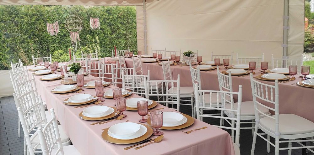 Namioty,podłoga,meble,zastawa,dekoracje-wynajem.Komunie,śluby,urodziny