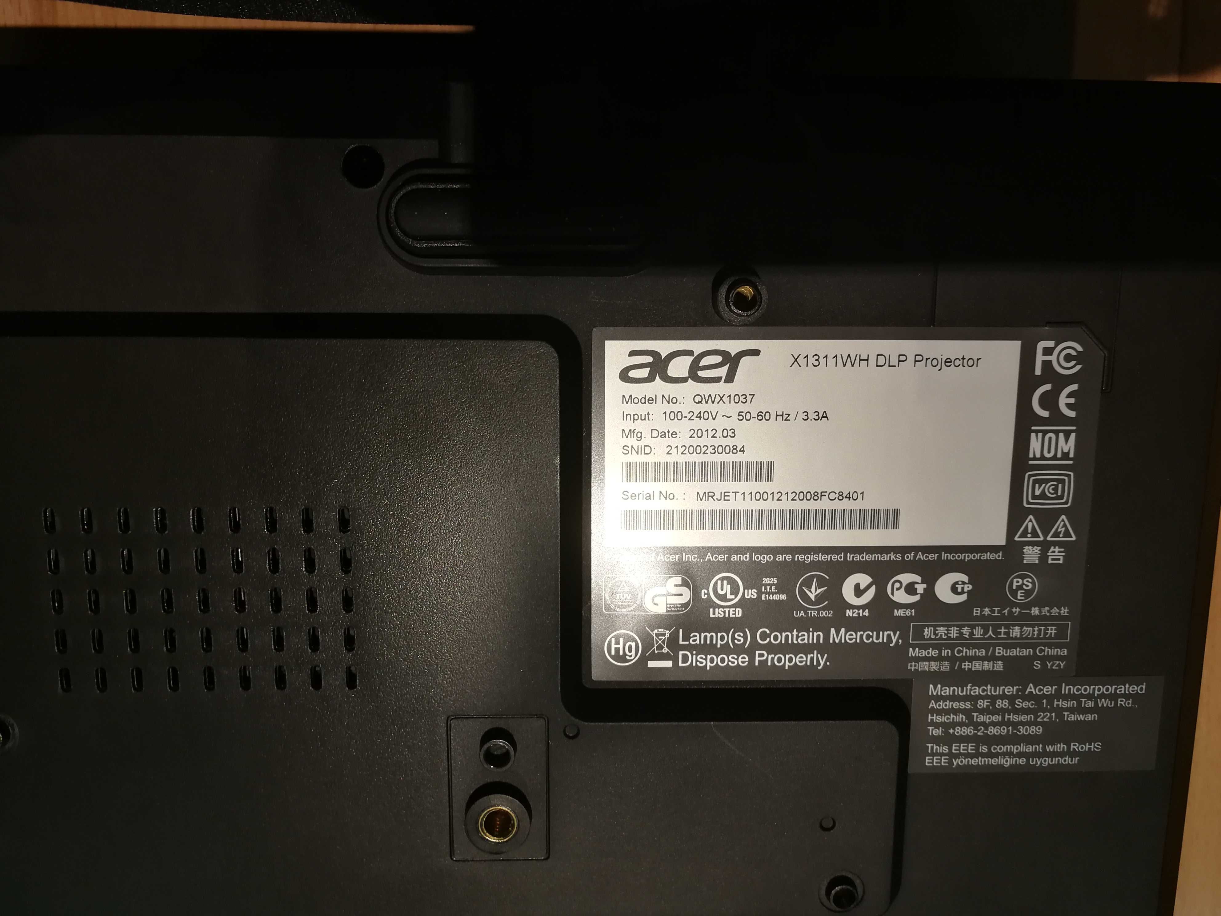 projektor Acer QWY 1037