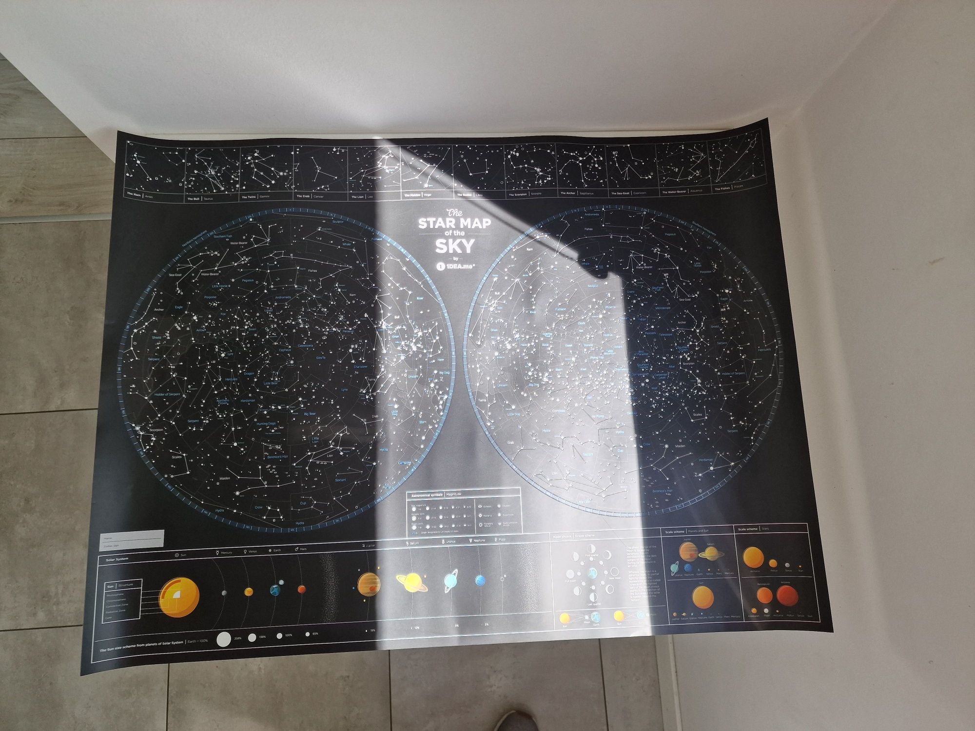 Mapa gwiazd, nocnego nieba plakat 1dea.me kupiony na ukrainie w 2019r.