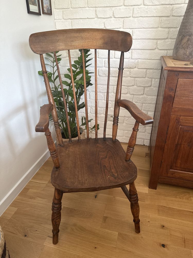 Krzesło fotel drewniany wysoki