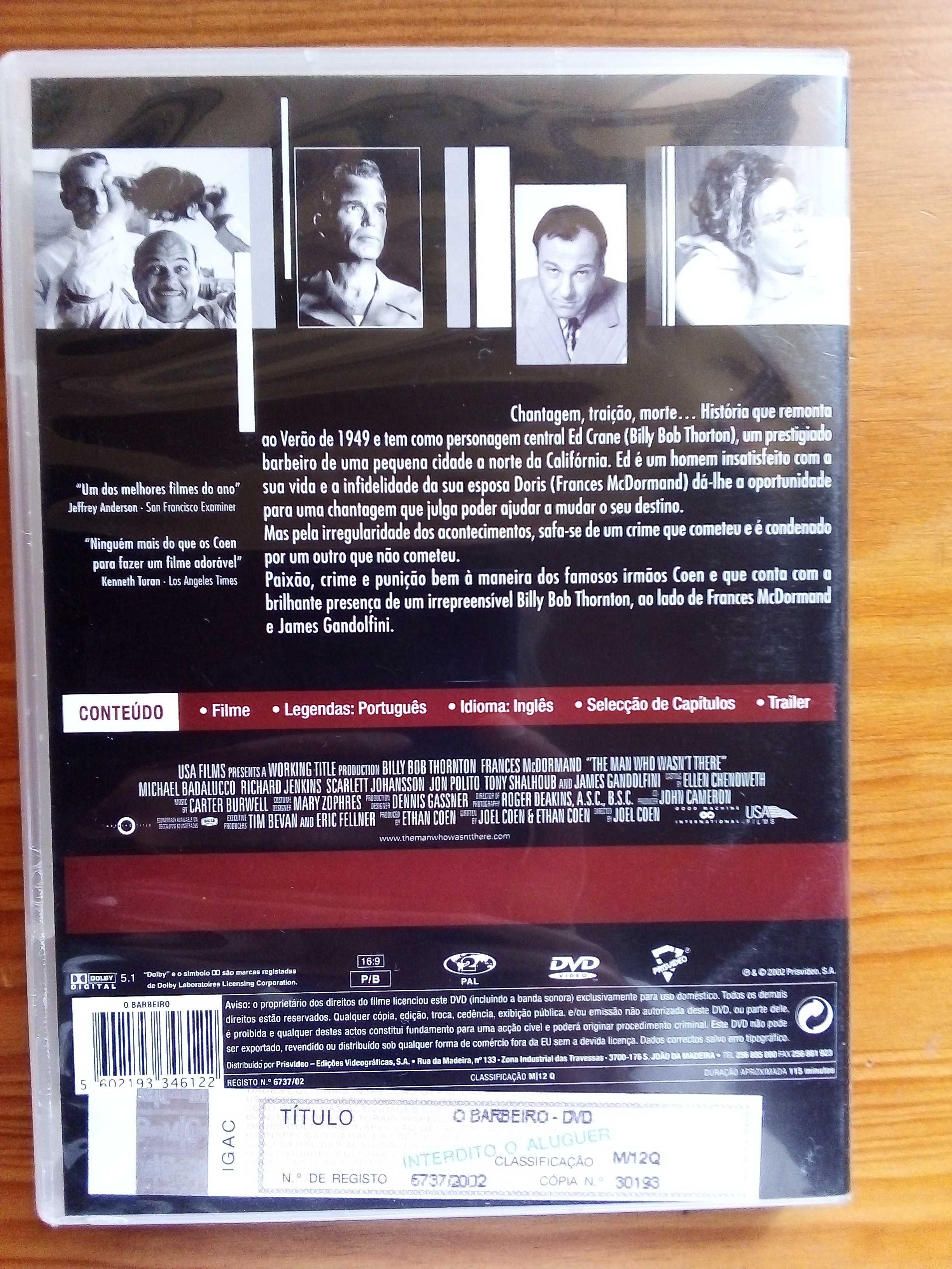 O Barbeiro, Joel & Ethan Coen, Billy Bob Thornton, Frances McDormand