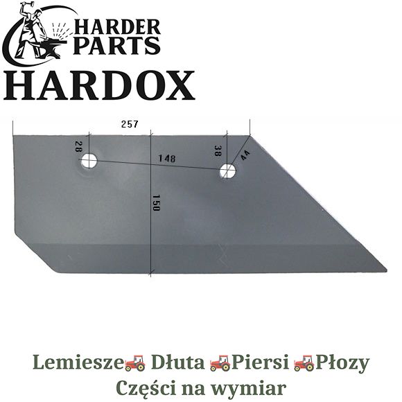 Lemiesz 12 Overum HARDOX 84069/P części do pługa 2X lepsze niż Borowe