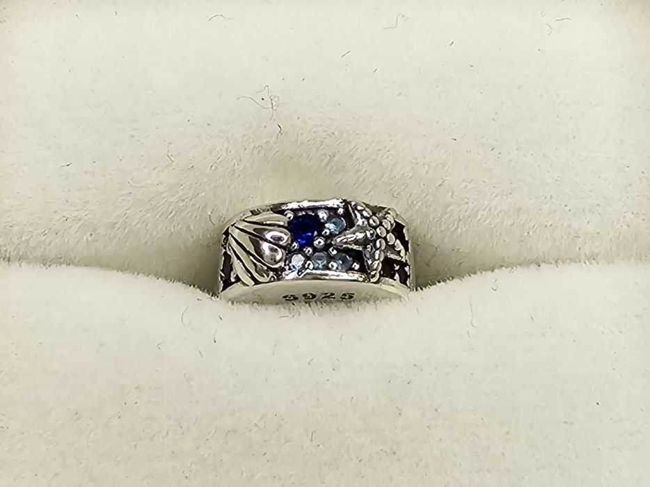 Srebrny charms do bransoletki Pandora Srebro 925 klips niebieski