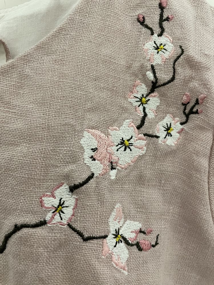 Sukienka lniana różowa firmy lilen