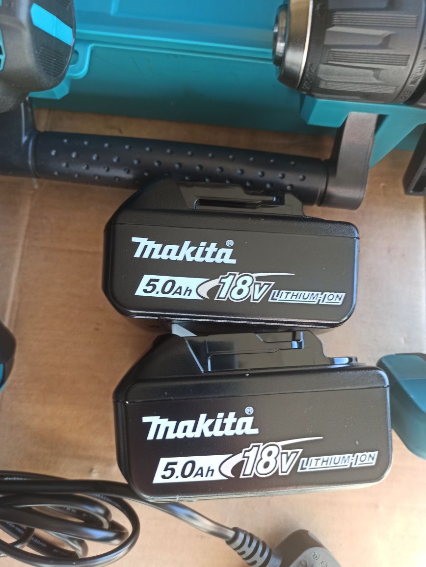 Zestaw Makita mocny wkrętarka DHP487+Zakrętarka DTD157+2 Baterie 5.0ah