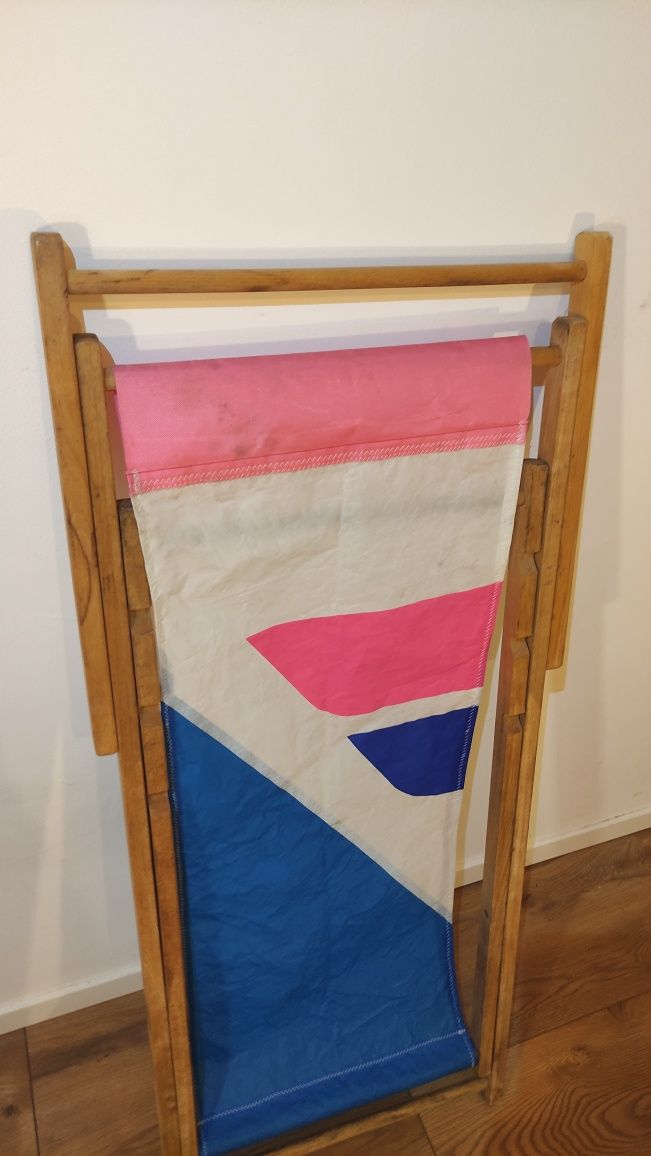 Leżak ogrodowy składany z żagla do windsurfingu fanatic
