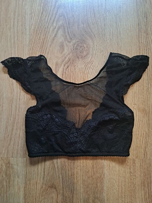 Czarny top biustonosz, rozmiar xs, h&m