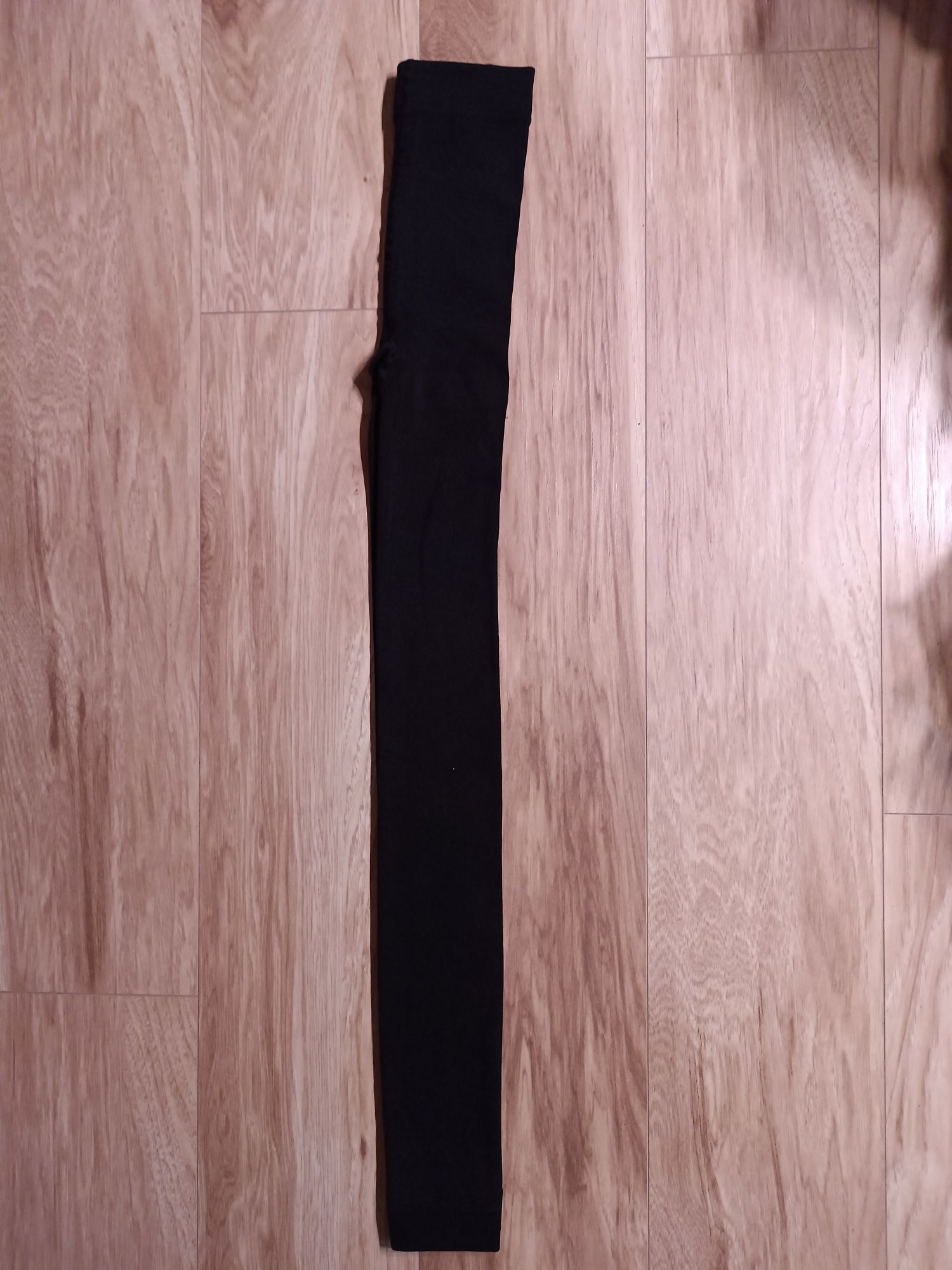 Czarne damskie grubsze kryjące legginsy ocieplane polarem L/XL