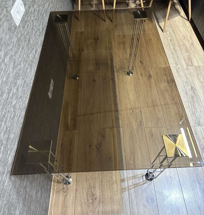 Стіл скляний 80х120