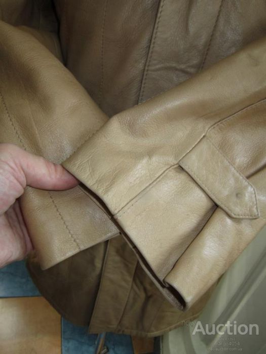 Кожаный утепленный мужской плащ (куртка) LEDERMANN  48