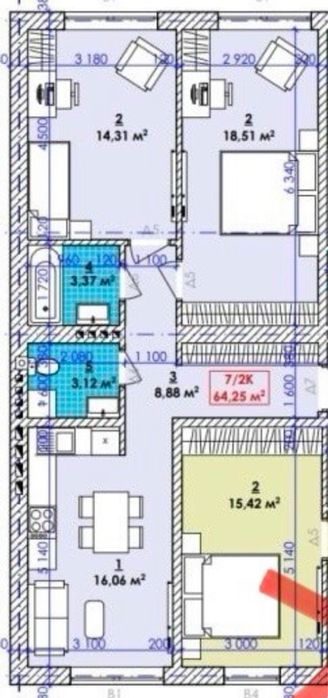 Терміновий продаж 2-х кімнатної квартири!!