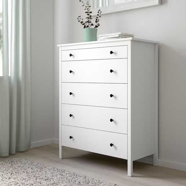 Kredens Koppang Ikea KOPPANG Komoda, 5 szuflad, biały, 90x114  Nowa