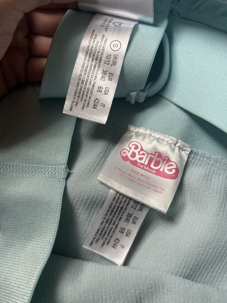 Komplet Barbie top stanik spodenki kolarki baby blue dżety Primark S