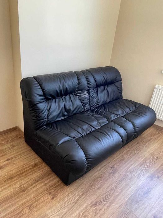 Диван з екошкіри (чорний, 160х90х80)