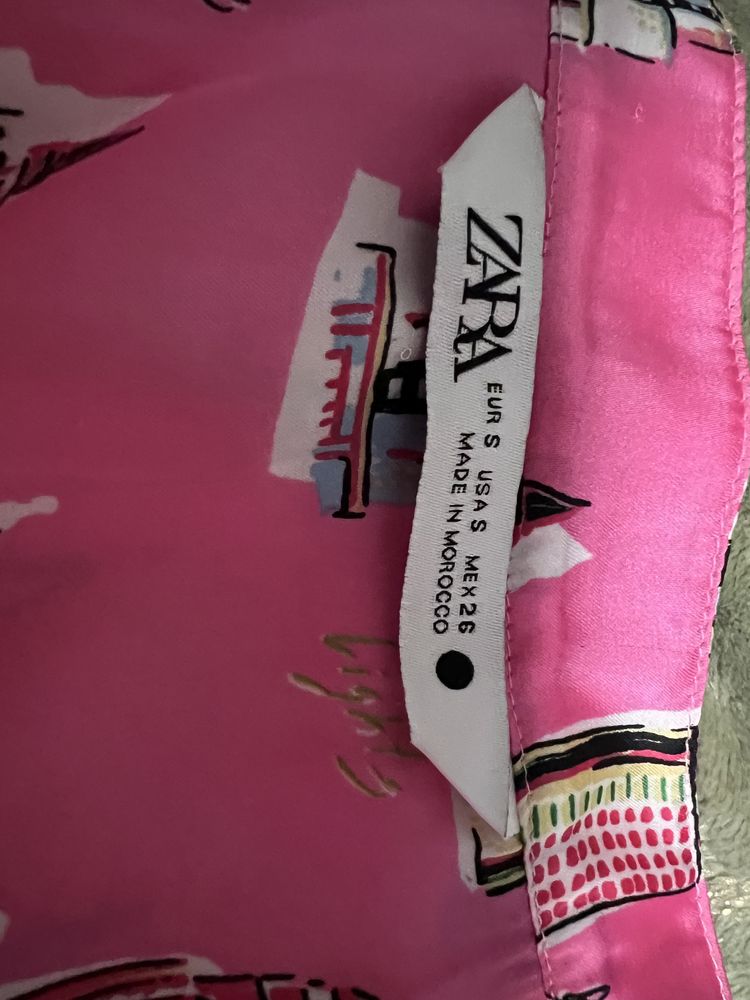 Розовая рубашка ZARA размер С/S