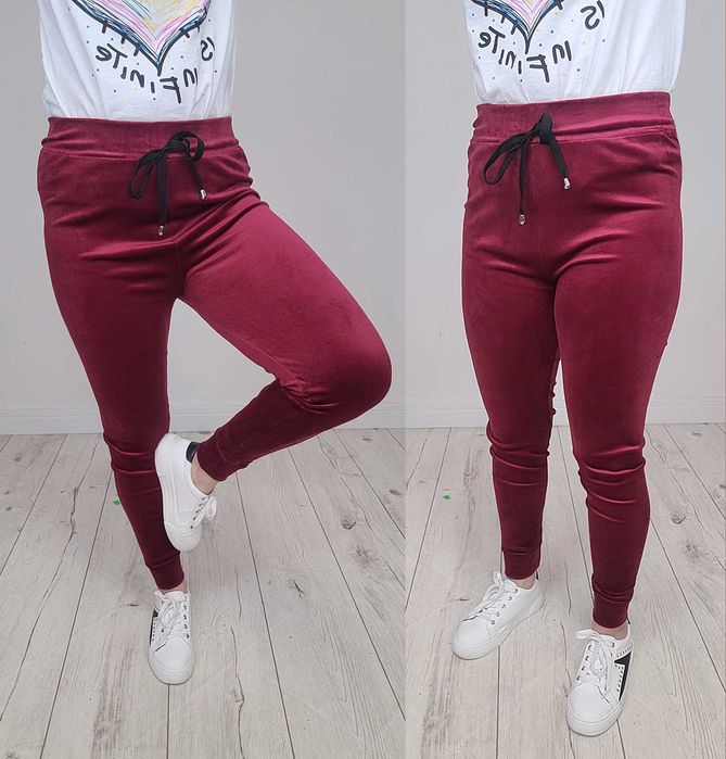 NOWE 6 KOLORÓW Spodnie DRESY welurowe DRES S/M welur