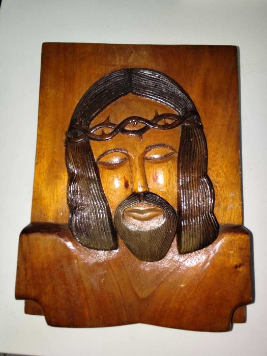 Antiga Escultura Jesus Cristo Entalhe em Madeira