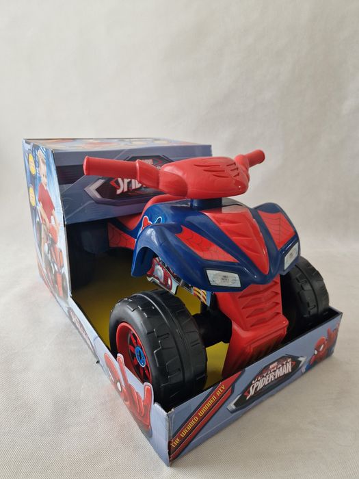 Spider Man Jeździk pchacz jezdzik quad biegówka dzwiek na Mikołaja
